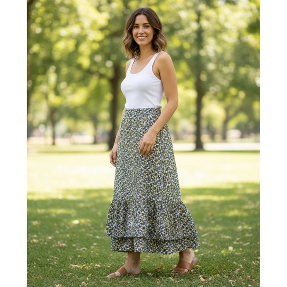 Allegra K Dresses & Skirts - Allegra K Floral Ruffle Skirt